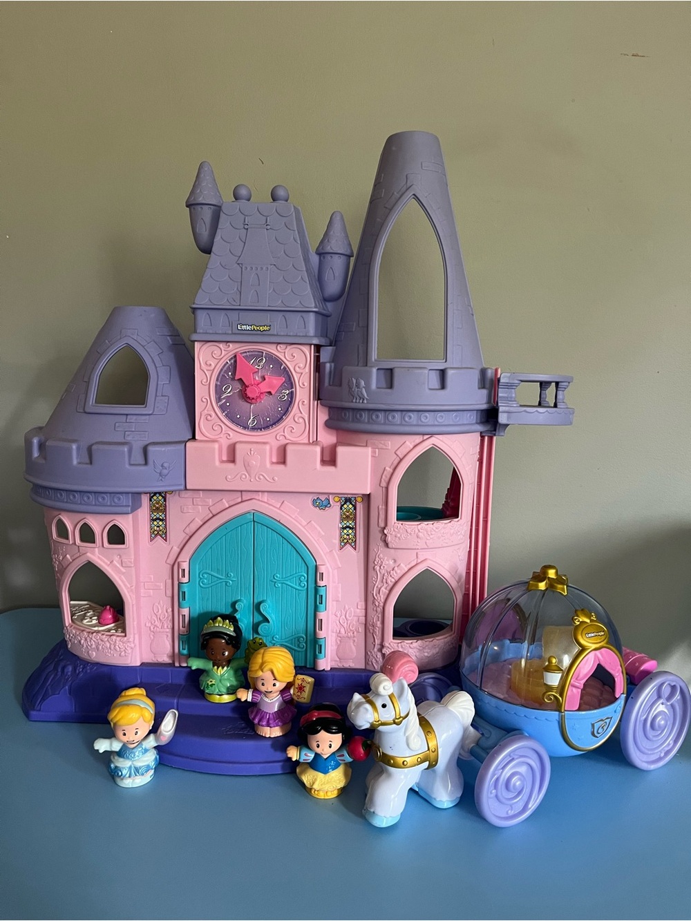 Fisher-Price Pink, Purple & Teal Princess Castle Playset with Carriage